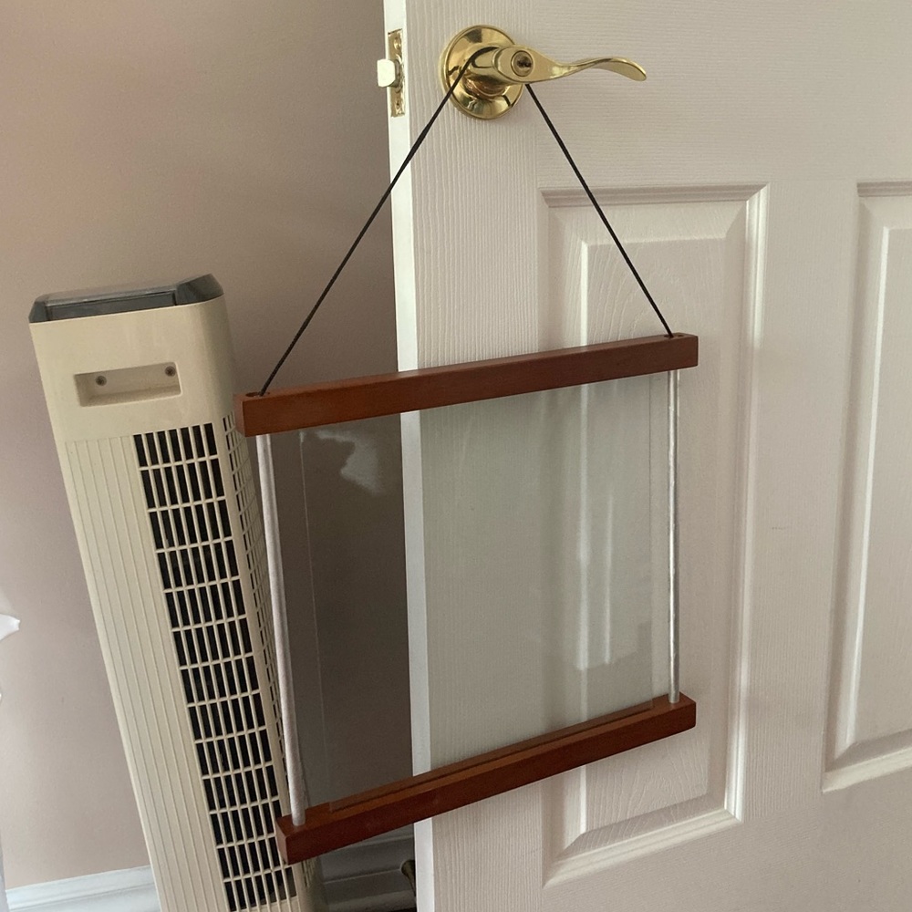 Glass wooden hanging frame